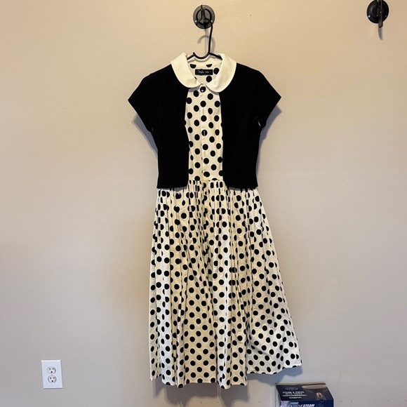 Black and White Polka Dot Dress - Picture 1 of 6